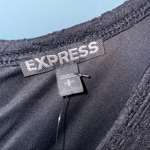 Express Dress Black Eyelet Lace Sleeveless Skater Dress Size Small - Picture 2 of 9